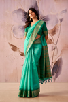 Sea Green Banarasi Cotton Silk Saree