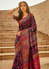 Deep Navy Kashmiri Jamawar Silk Saree