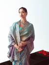 Multicolor Embroidered Designer Organza Silk Saree