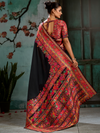 Black Kashmiri Cotton Silk Saree With Contrast Blouse