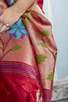 Scarlet Red Paithani Cotton Silk Saree