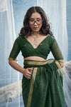 Forest Green Paithani Cotton Silk Saree