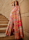 Ivory White Kashmiri Jamawar Silk Saree