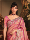Rose Pink Tissue Organza Saree