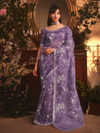 Lavender Organza Silk Saree