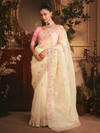 Off White Organza Silk Saree