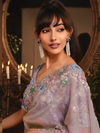Lilac Organza Silk Saree