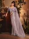 Lilac Organza Silk Saree