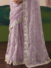 Lavender Organza Silk Saree