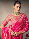 Rani Pink Banarasi Satin Silk Saree