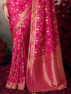 Rani Pink Banarasi Satin Silk Saree