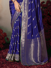 Royal Blue Banarasi Satin Silk Saree