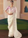 Off White Organza Silk Saree