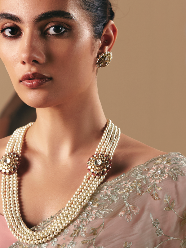 Champagne Organza Silk Saree