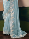 Sky Blue Organza Silk Saree