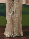 Beige Organza Silk Saree