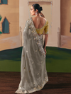 Grey Organza Silk Saree