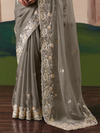 Grey Organza Silk Saree