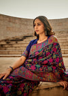 Deep Navy Kashmiri Jamawar Silk Saree