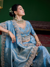Sky Blue Banarasi Tissue Silk Saree