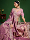 Mauve Purple Banarasi Tissue Silk Saree