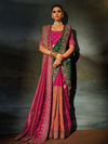 Rani Pink Embroidered Designer Tissue Silk Saree