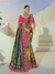 Teal Green Patola Silk Saree With Contrast Blouse