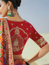 Violet Purple Patola Silk Saree With Contrast Blouse