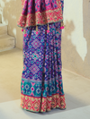 Royal Blue Patola Silk Saree With Contrast Blouse