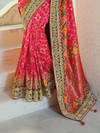 Rani Pink Patola Silk Saree With Contrast Blouse