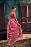 Rose Pink Banarasi Cotton Silk Saree