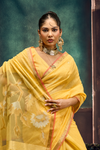 Sunshine Yellow Banarasi Cotton Silk Saree