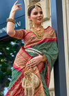 Amazon Green And Red Printed Patola Silk Saree