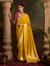 Golden Yellow Banarasi Silk Saree