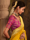 Golden Yellow Banarasi Silk Saree