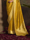 Golden Yellow Banarasi Silk Saree