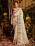 Cream Banarasi Tissue Silk Saree With Contrast Blouse