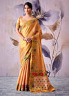 Amber Orange Banarasi Tissue Silk Saree