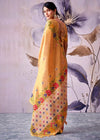 Amber Orange Banarasi Tissue Silk Saree