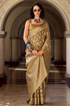 Antique Gold Banarasi Tissue Silk Saree