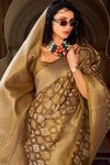 Antique Gold Banarasi Tissue Silk Saree