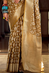 Antique Gold Banarasi Tissue Silk Saree