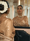 Antique Gold Banarasi Tissue Silk Saree