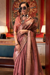 Antique Rose Chiffon Silk Saree