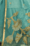Aqua Blue Banarasi Cotton Silk Saree