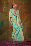 Aqua Green Organza Silk Saree