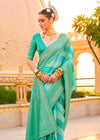 Aqua Green Soft Silk Saree