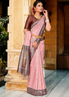 Baby Pink and Brown Kanjivaram Saree