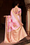 Baby Pink Banarasi Digital Printed Saree