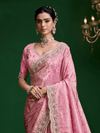 Baby Pink Banarasi Tissue Silk Saree